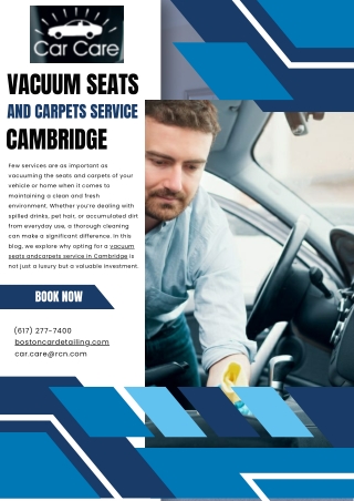 Professional Vacuum Seats and Carpets Service in Cambridge  Deep Cleaning