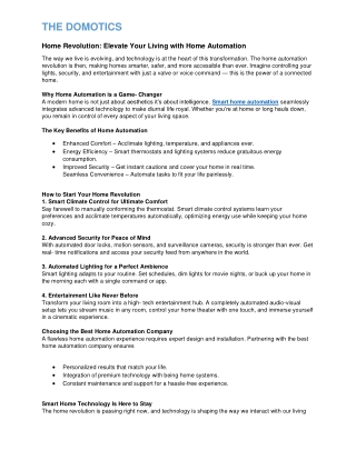 Home Revolution: Elevate Your Living with Home Automation