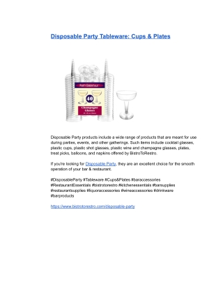 Disposable Party Tableware_ Cups & Plates