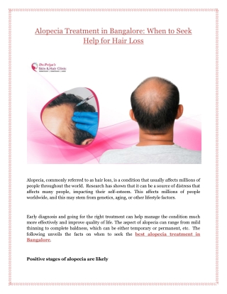Alopecia Treatment in Bangalore: When to Seek Help for Hair Loss