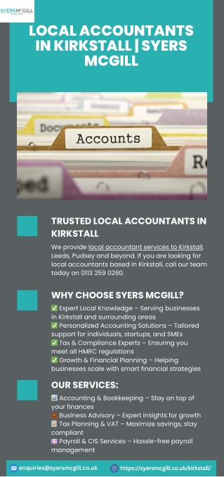Local Accountants in Kirkstall  Syers McGill