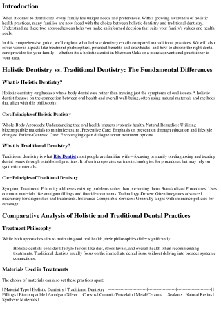 Holistic Dentistry vs. Traditional Dentistry: Finding the Right Fit for Your Fam