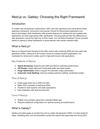 Next.js vs. Gatsby_ Choosing the Right Framework