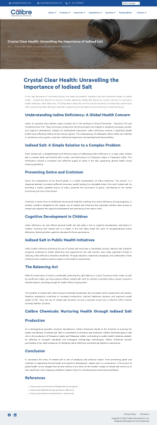 The Hidden Benefits of Iodised Salt in Everyday Life