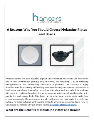 6 Reasons Why You Should Choose Melamine Plates and Bowls 2