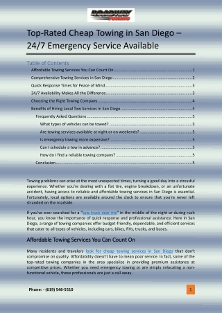 Top-Rated Cheap Towing