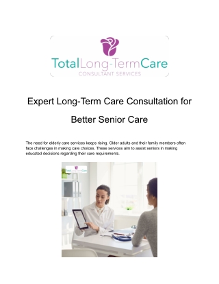 Expert Long-Term Care Consultation for Better Senior Care