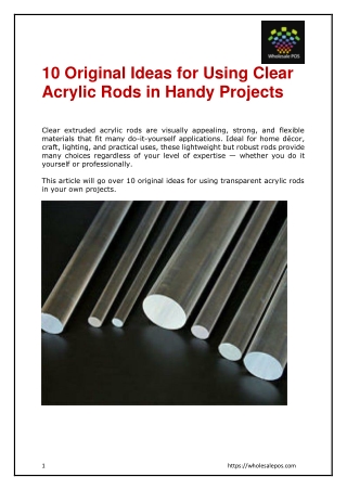10 Original Ideas for Using Clear Acrylic Rods in Handy Projects