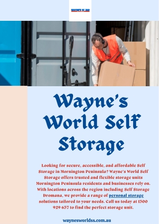 Secure & Affordable Self Storage in Mornington Peninsula – Wayne’s World