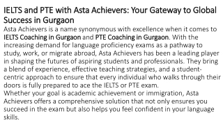 IELTS and PTE with Asta Achievers