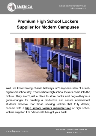 Premium High School Lockers Supplier for Modern Campuses