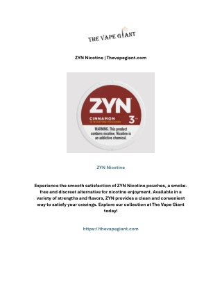 ZYN Nicotine | Thevapegiant.com