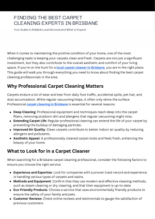 Looking for Reliable Carpet Cleaning Experts in Brisbane Start Here!