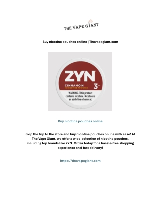 Buy nicotine pouches online | Thevapegiant.com