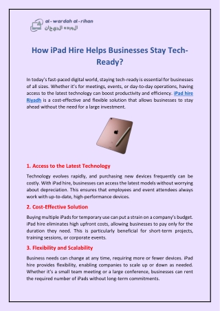 How iPad Hire Helps Businesses Stay Tech-Ready?