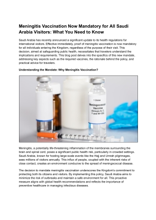 Meningitis Vaccination Now Mandatory for All Saudi Arabia Visitors_ What You Need to Know