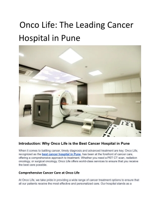 Onco Life_ The Leading Cancer Hospital in Pune
