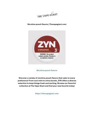 Nicotine pouch flavors | Thevapegiant.com