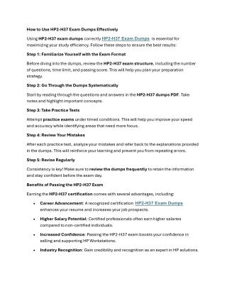 HP2-H37 Exam Dumps from Dumpsboss: Get Certified Fast