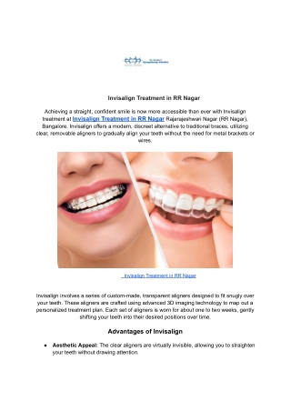 Invisalign Treatment in RR Nagar