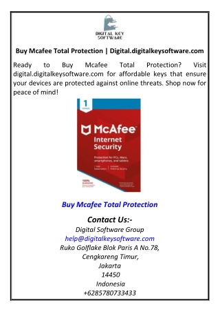 Buy Mcafee Total Protection | Digital.digitalkeysoftware.com