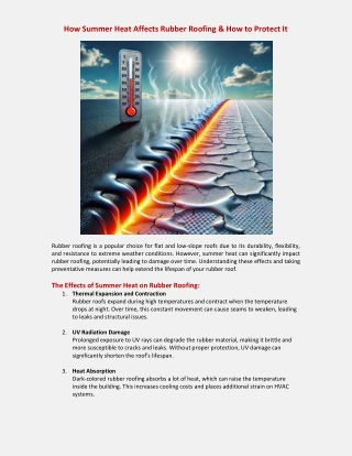 How Summer Heat Affects Rubber Roofing & How to Protect It