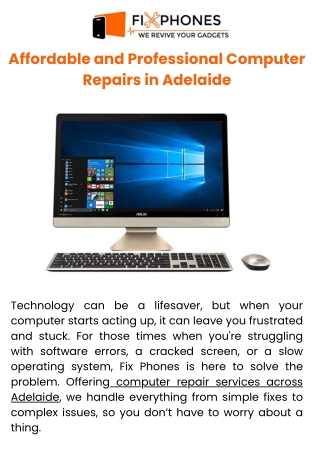 Affordable and Professional Computer Repairs in Adelaide