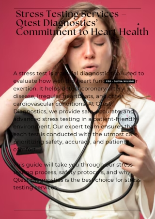 Stress Testing Services – Qtest Diagnostics’ Commitment to Heart Health.