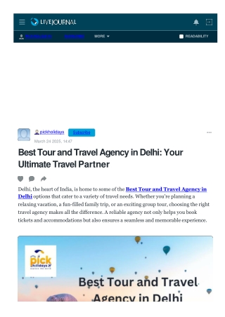 Best Tour and Travel Agency in Delhi for Amazing Trips