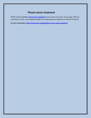 Throat cancer treatment