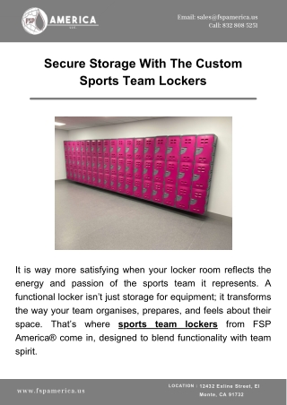 Secure Storage With The Custom Sports Team Lockers