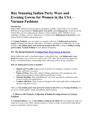 Buy Stunning Indian Party Wear and Evening Gowns