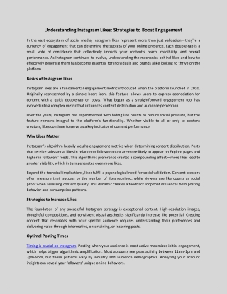 Understanding Instagram Likes Strategies to Boost Engagement