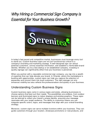 Why Hiring a Commercial Sign Company is Essential for Your Business Growth