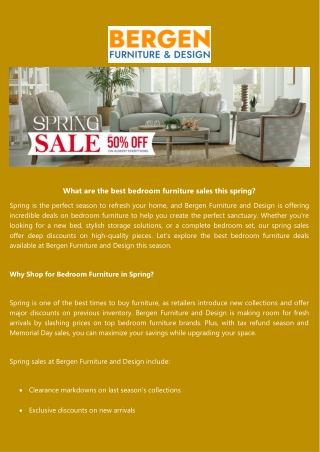 What are the best bedroom furniture sales this spring?