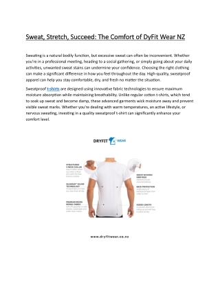 Sweat, Stretch, Succeed The Comfort of DyFit Wear NZ