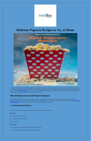 Delicious Popcorn Recipes to Try at Home