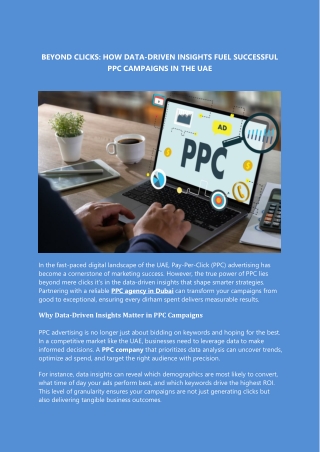 Beyond Clicks How Data-Driven Insights Fuel Successful PPC Campaigns in the UAE