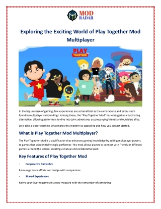 Exploring the Exciting World of Play Together Mod Multiplayer