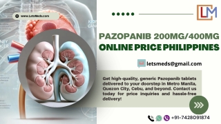 Pazopanib Tablet Price Online Metro Manila Philippines