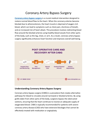 Coronary Artery Bypass Surgery