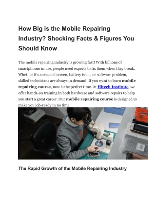 How Big is the Mobile Repairing Industry Shocking Facts & Figures You Should Know