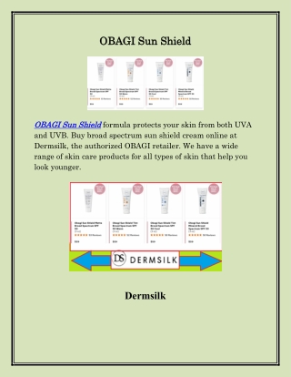 OBAGI Sun Shield Lotion, dermsilk