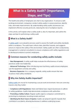 What Is a Safety Audit? (Importance, Steps, and Tips)