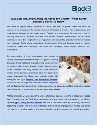 Taxation And Accounting Services