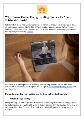 Why Choose Online Energy Healing Courses for Your Spiritual Growth?