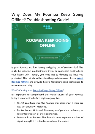 Why Does My Roomba Keep Going Offline_ Troubleshooting Guide!.docx