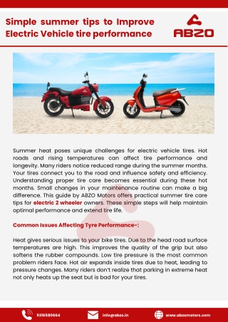 Simple summer tips to Improve Electric Vehicle tire performance (20-03)