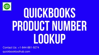 QuickBooks product number lookup