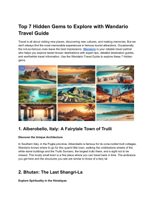 Top 7 Hidden Gems to Explore with Wandario Travel Guide | Unique Travel Experien